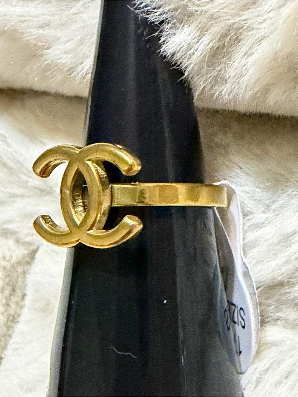 Stainless steel Gold CC Ring - Picture 3 of 3